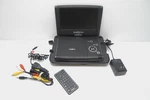 Insignia Black 8.5" NS-PDVD8A Portable Player W/ Remote, Stand & Cables. Fixed Price $26.00.